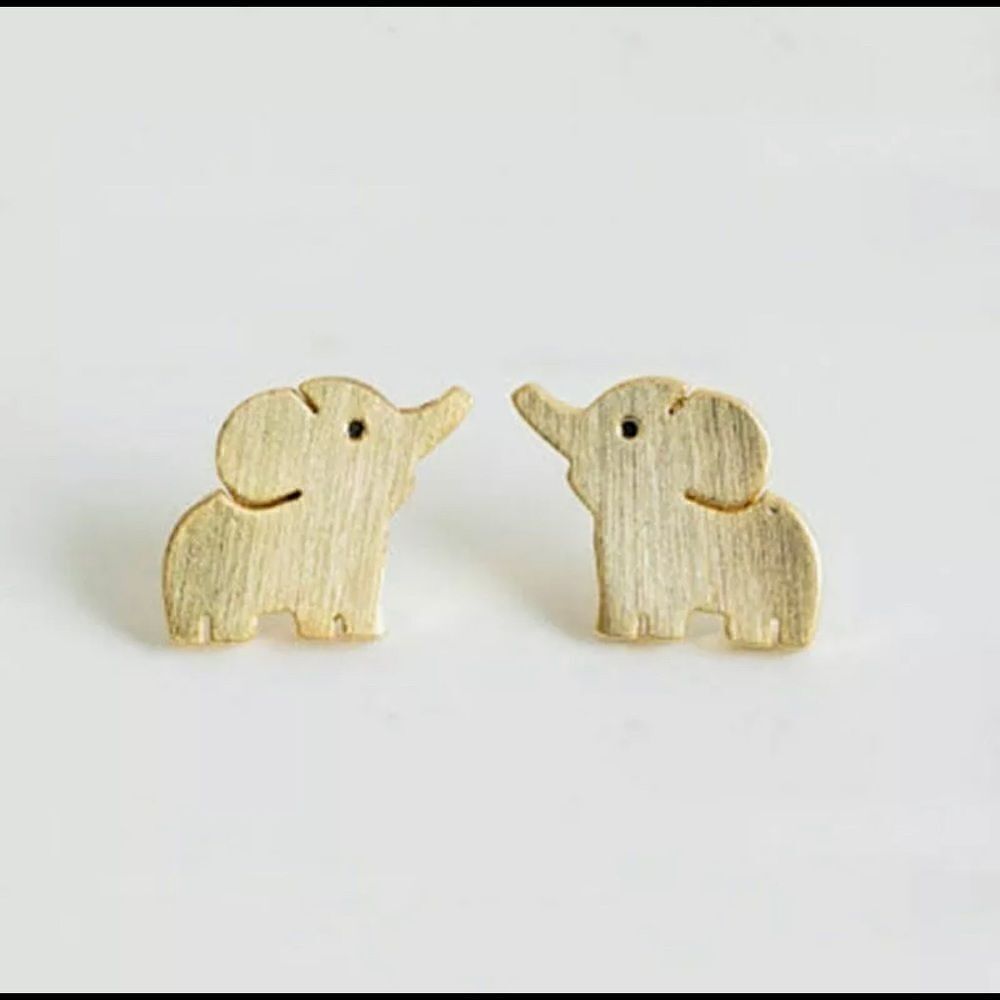+ Gold Plated Baby Elephant Earrings